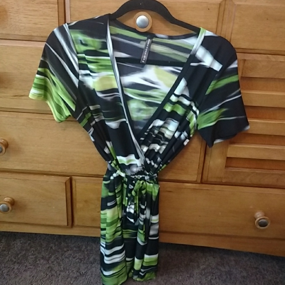 Black and green romper